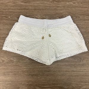 Lilly Pulitzer Claudette crochet short white size M